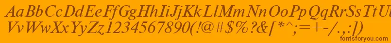NewtoncItalic-Schriftart – Braune Schriften auf orangefarbenem Hintergrund