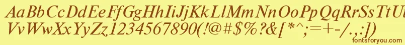 NewtoncItalic Font – Brown Fonts on Yellow Background