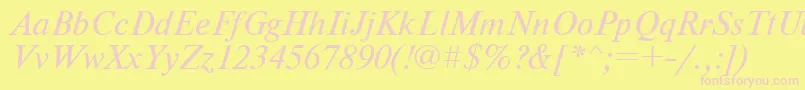 NewtoncItalic Font – Pink Fonts on Yellow Background