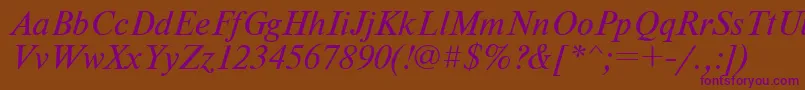 NewtoncItalic Font – Purple Fonts on Brown Background