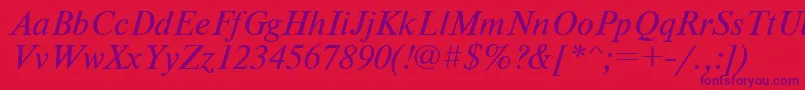 NewtoncItalic-Schriftart – Violette Schriften auf rotem Hintergrund