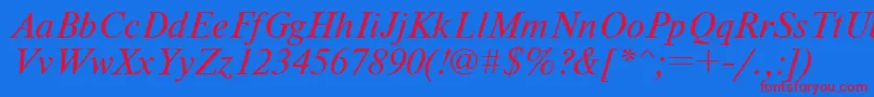 NewtoncItalic Font – Red Fonts on Blue Background