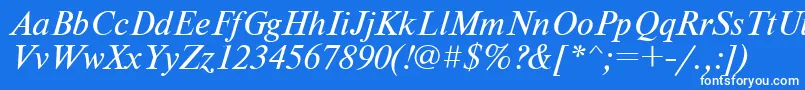 フォントNewtoncItalic – 青い背景に白い文字