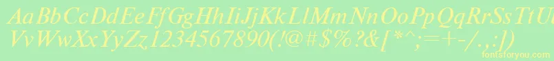 NewtoncItalic Font – Yellow Fonts on Green Background