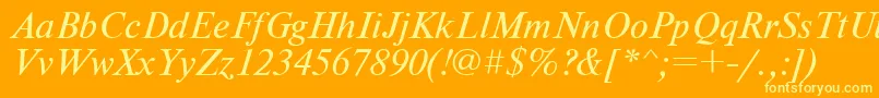 NewtoncItalic Font – Yellow Fonts on Orange Background