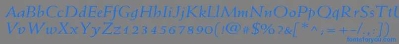 フォントWeissItalicWd – 灰色の背景に青い文字