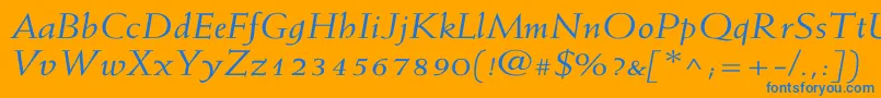 WeissItalicWd Font – Blue Fonts on Orange Background