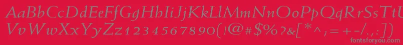 WeissItalicWd Font – Gray Fonts on Red Background