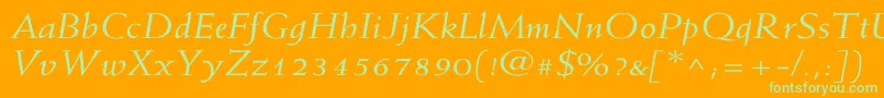 WeissItalicWd Font – Green Fonts on Orange Background