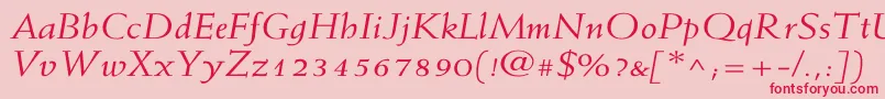 WeissItalicWd Font – Red Fonts on Pink Background