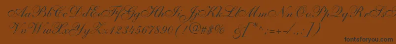 フォントAnastasiascriptc – 黒い文字が茶色の背景にあります