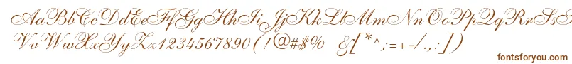 Anastasiascriptc-fontti – ruskeat fontit valkoisella taustalla