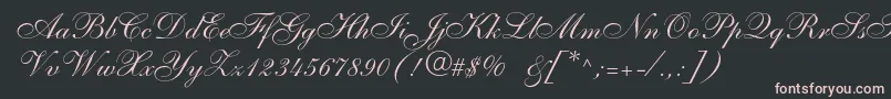 Anastasiascriptc-Schriftart – Rosa Schriften auf schwarzem Hintergrund