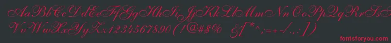 Anastasiascriptc Font – Red Fonts on Black Background