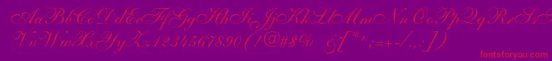 Anastasiascriptc-Schriftart – Rote Schriften auf violettem Hintergrund