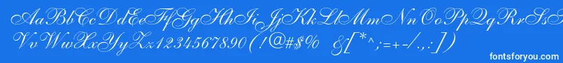 Anastasiascriptc Font – White Fonts on Blue Background