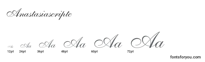 Размеры шрифта Anastasiascriptc