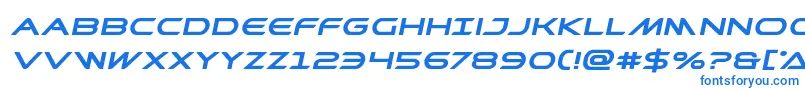 Prometheanboldexpandital Font – Blue Fonts on White Background