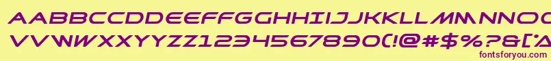 Prometheanboldexpandital Font – Purple Fonts on Yellow Background