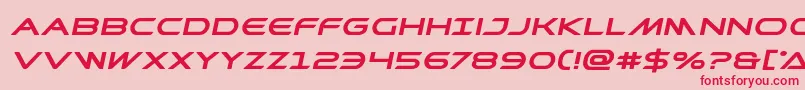 Prometheanboldexpandital-Schriftart – Rote Schriften auf rosa Hintergrund