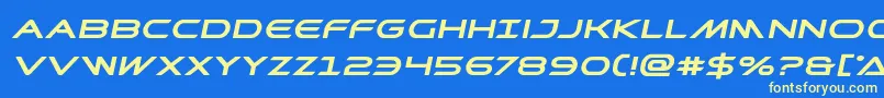 Prometheanboldexpandital Font – Yellow Fonts on Blue Background