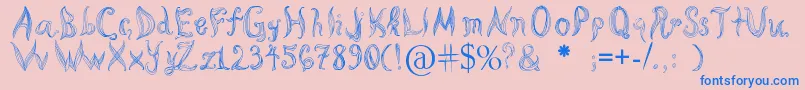 KatasCornleaves Font – Blue Fonts on Pink Background