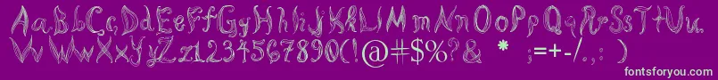 KatasCornleaves Font – Green Fonts on Purple Background