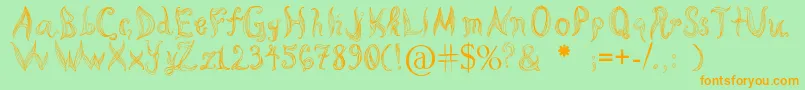 fuente KatasCornleaves – Fuentes Naranjas Sobre Fondo Verde
