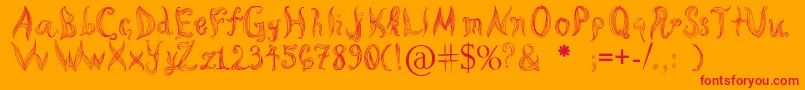 KatasCornleaves Font – Red Fonts on Orange Background