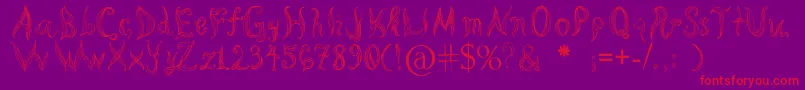 KatasCornleaves-Schriftart – Rote Schriften auf violettem Hintergrund