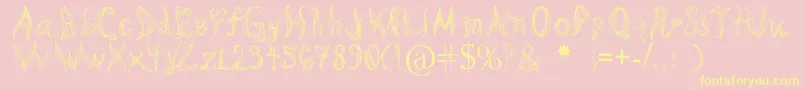 KatasCornleaves Font – Yellow Fonts on Pink Background