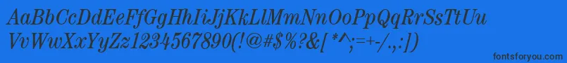 Police CenturynovaCdBookitalic – polices noires sur fond bleu