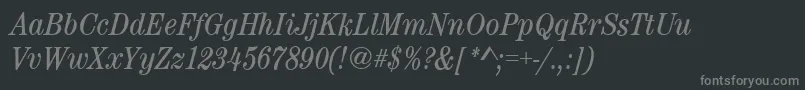 フォントCenturynovaCdBookitalic – 黒い背景に灰色の文字