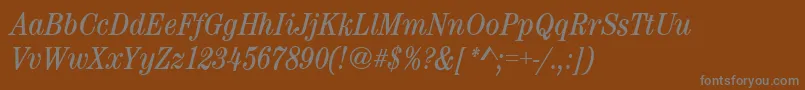 フォントCenturynovaCdBookitalic – 茶色の背景に灰色の文字
