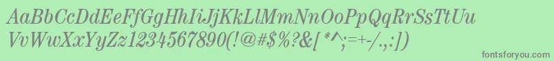 Czcionka CenturynovaCdBookitalic – szare czcionki na zielonym tle