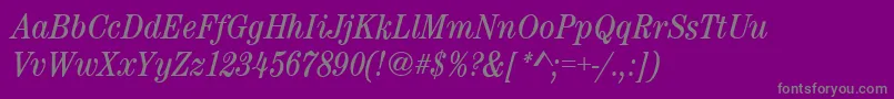 Police CenturynovaCdBookitalic – polices grises sur fond violet