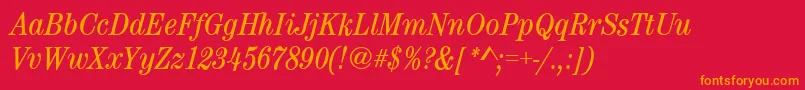 CenturynovaCdBookitalic Font – Orange Fonts on Red Background