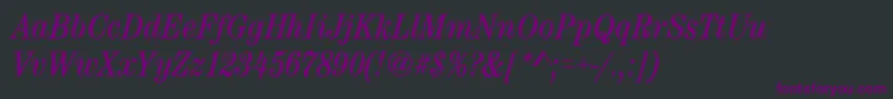 フォントCenturynovaCdBookitalic – 黒い背景に紫のフォント