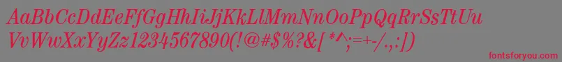 CenturynovaCdBookitalic Font – Red Fonts on Gray Background