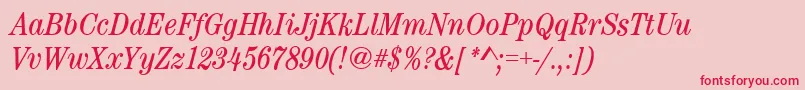 Шрифт CenturynovaCdBookitalic – красные шрифты на розовом фоне
