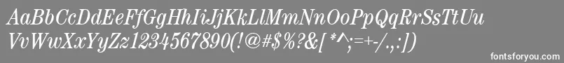 CenturynovaCdBookitalic Font – White Fonts on Gray Background
