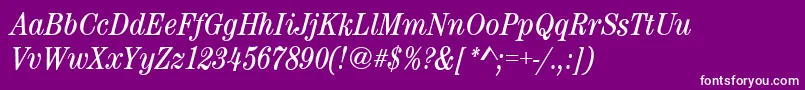 CenturynovaCdBookitalic Font – White Fonts on Purple Background