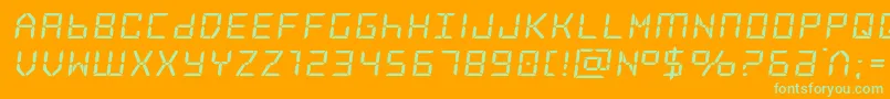 Frozencrystalexpand Font – Green Fonts on Orange Background