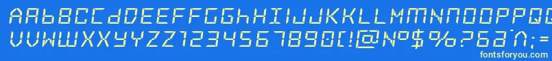 Frozencrystalexpand Font – Yellow Fonts on Blue Background