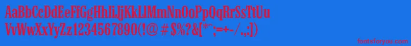 ColonelserialMediumRegular Font – Red Fonts on Blue Background