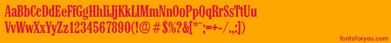 ColonelserialMediumRegular Font – Red Fonts on Orange Background