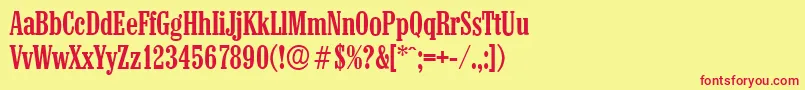 ColonelserialMediumRegular Font – Red Fonts on Yellow Background