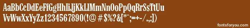 Шрифт ColonelserialMediumRegular – белые шрифты на коричневом фоне