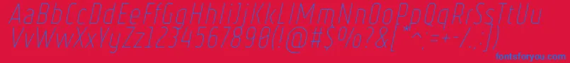 フォントRulerVolumeLight – 赤い背景に青い文字