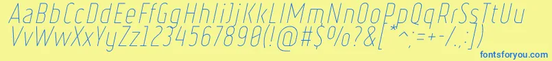 RulerVolumeLight Font – Blue Fonts on Yellow Background